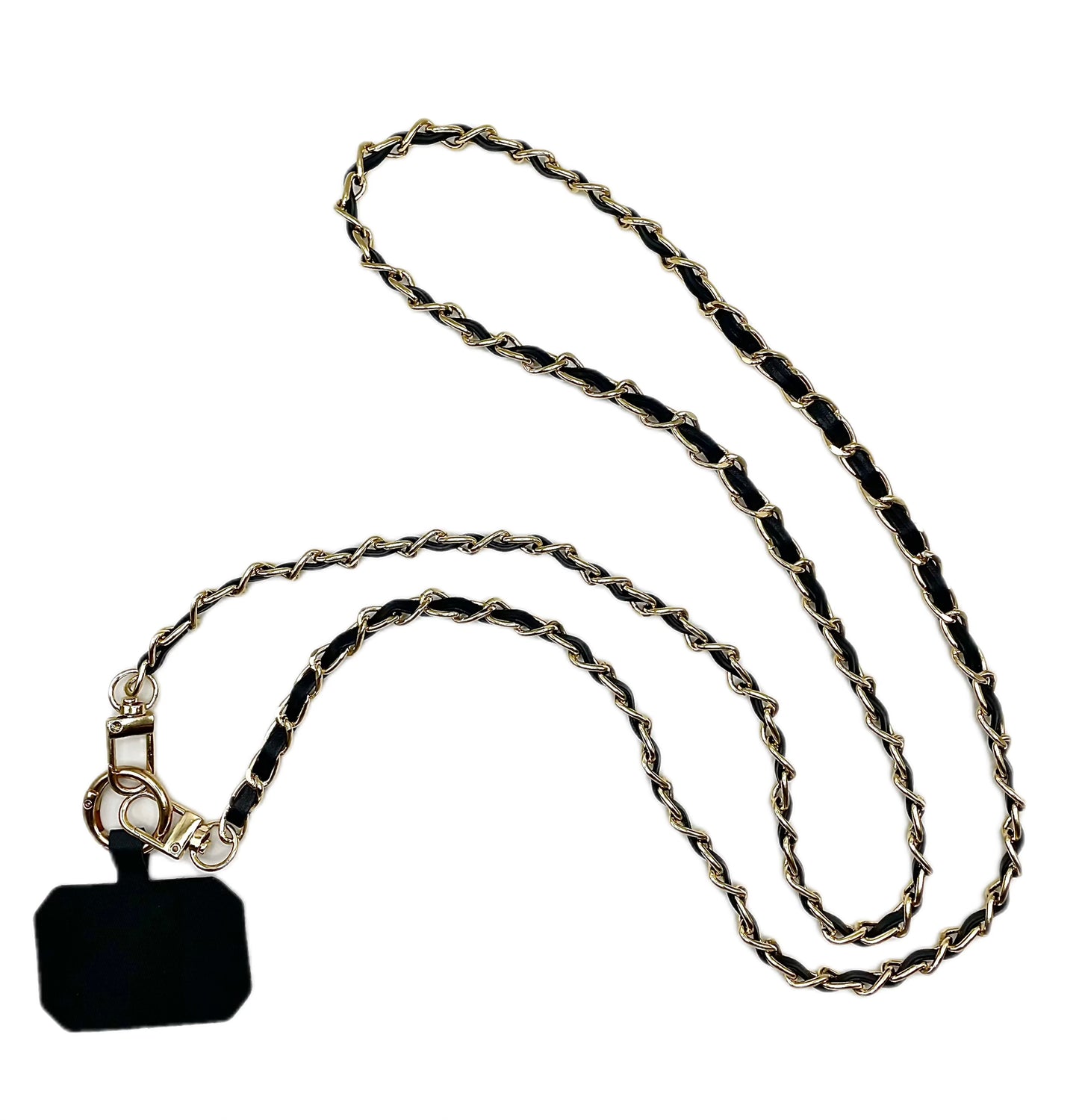 Leather Chain Cross-Body Phone Strap