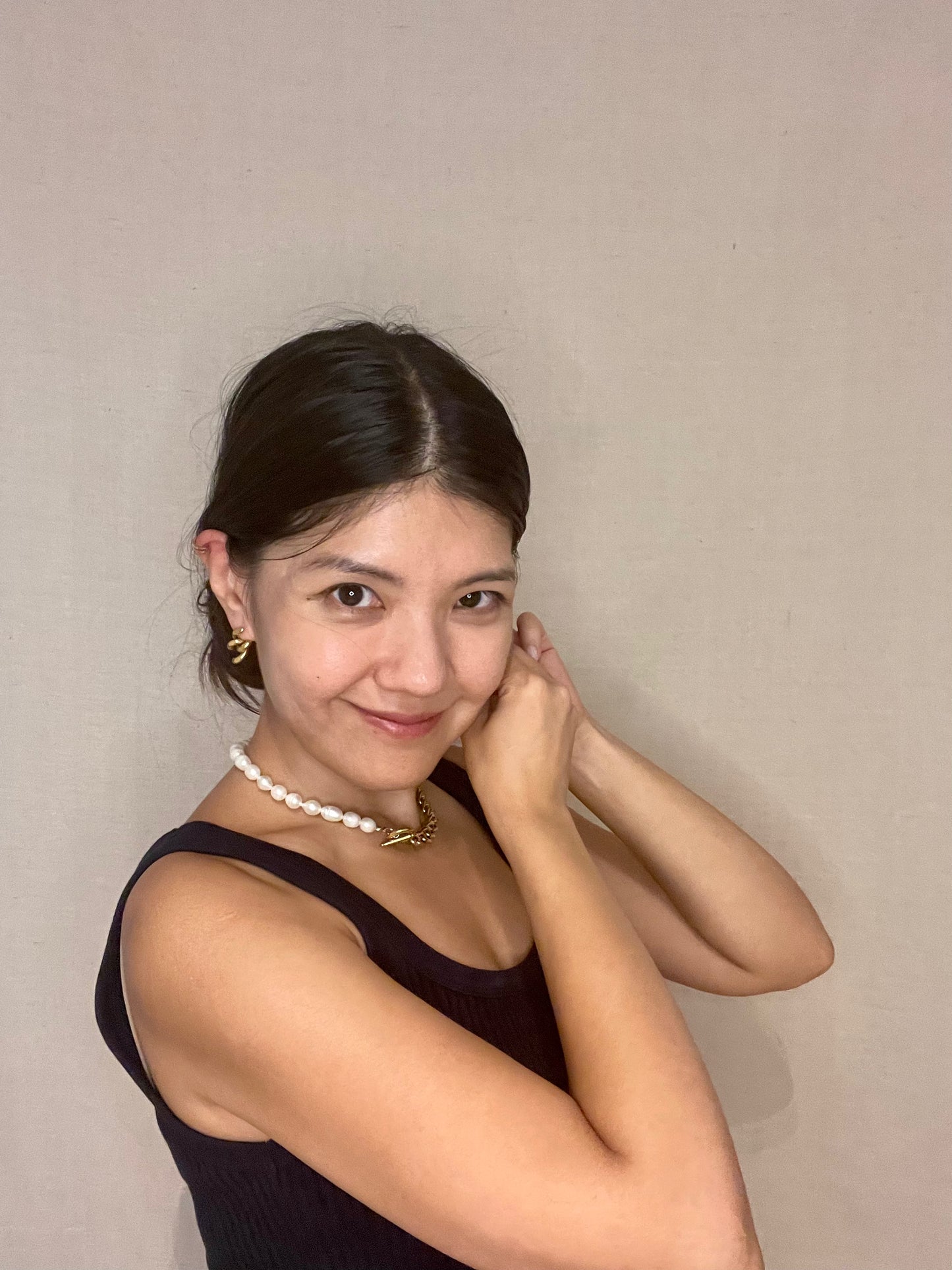 Collier de perles et chaîne Evelyn