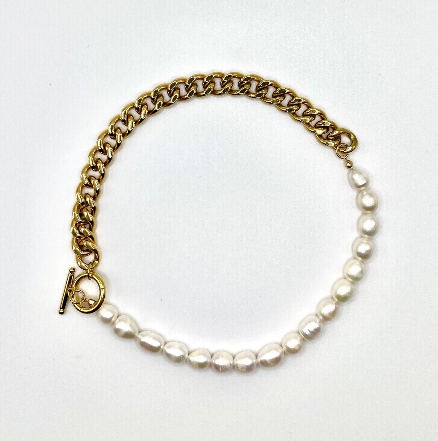 Collier de perles et chaîne Evelyn