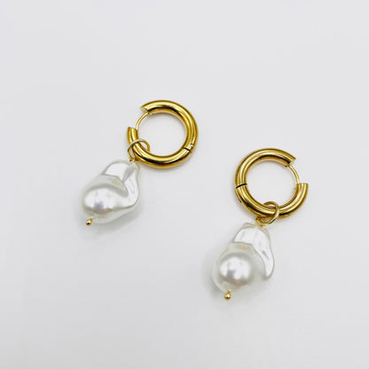 Harper pearl earrings - Silver