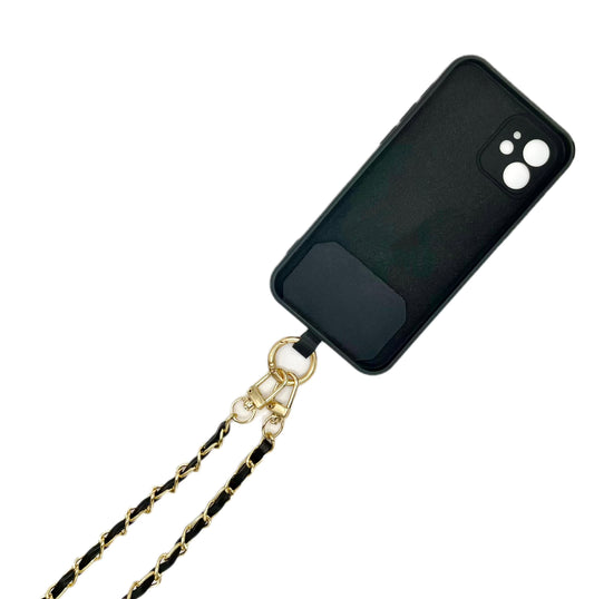 Leather chain cross-body phone strap